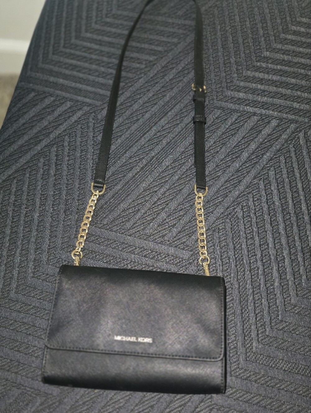 Michael Kors Black Crossbody Bag with Gold Chain Strap